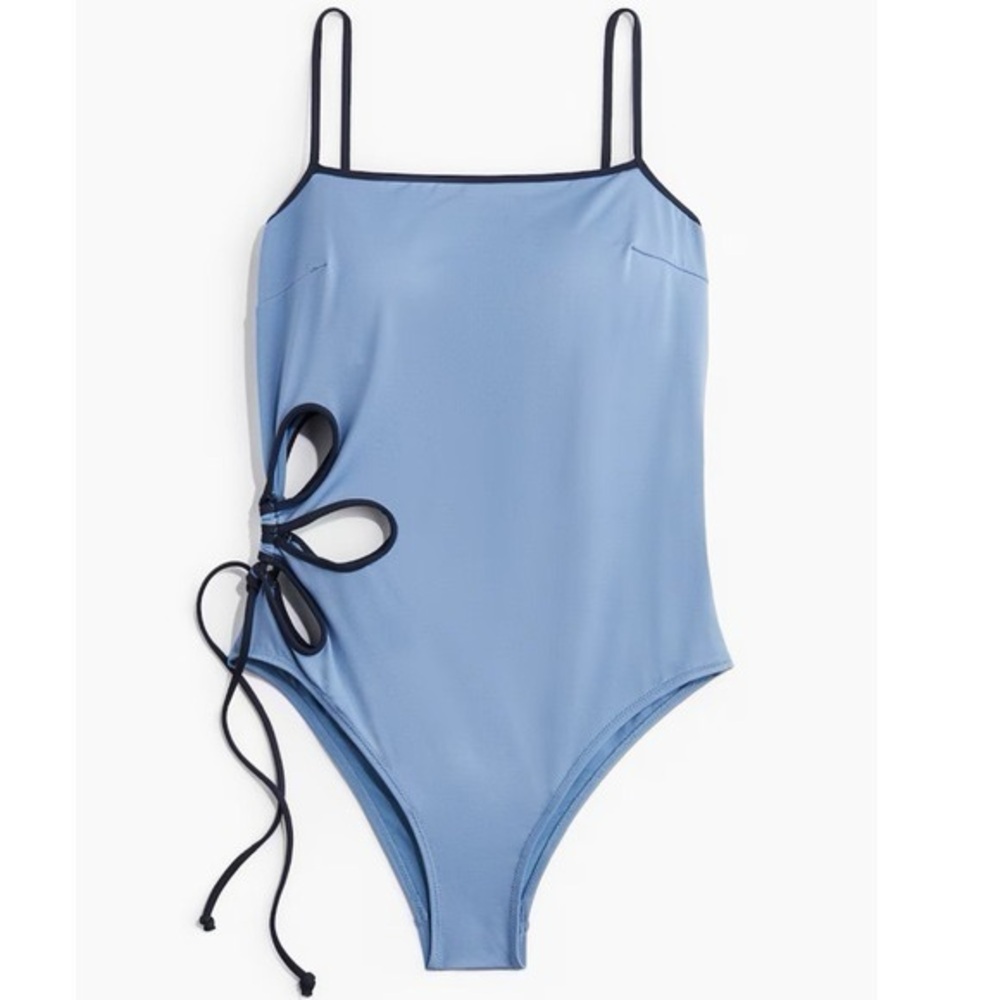 H&M Blue One-Piece Swimsuit with Side Cutout